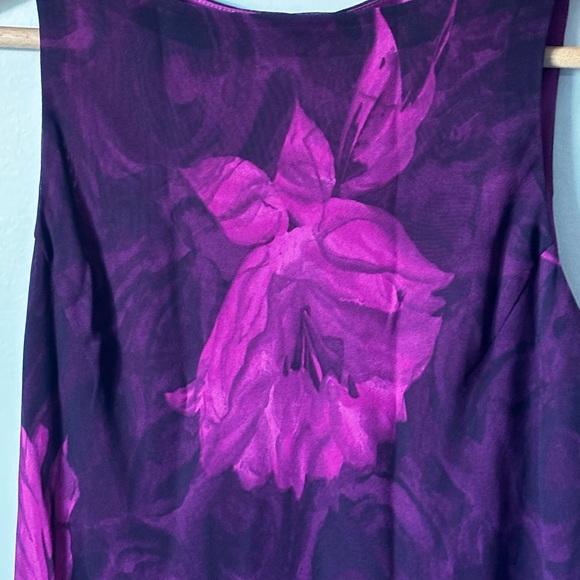 Jones New York Dress Sz 6 Purple Pink Floral Lined Sleeveless Midi Sheath Dress - Picture 6 of 9